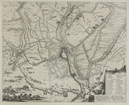 147 Kaart van beleg en verovering van Sas van Gent door prins Frederik Hendrik met aanduiding van de werken en ...