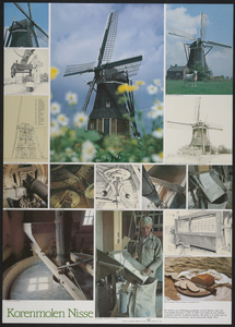 1478 Korenmolen Nisse [Gerbernesseweg]. Goes : Pitman , [1982]. 1 affiche : (in kleur) ; 69,5 x 49,5 cm, 1982
