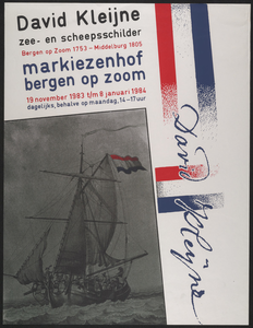 1481 David Kleijne zee- en scheepsschilder Markiezenhof Bergen op Zoom 19 nov. 1983-8 jan. 1984. 1983. 1 affiche : in ...