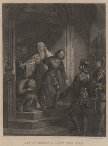 15 Jan van Domburg geeft zich over. Het gevangen nemen van heer Jan van Domburg door de rentmeester en baljuw van ...