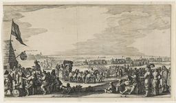 152-1 Den uyttocht van 't Sas van Gendt. De uittocht van de Spanjaarden uit Sas van Gent na de verovering door prins ...