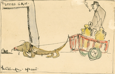 1521.1 (Humoristische) schetsen, betreffende Veere / H.W. van Loon. [1927]-1930. 8 tekeningen : pen, penseel, in kleur ...
