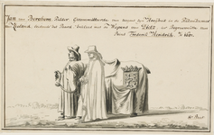169 Jan van Berchem, gecommitteerde van de prins in de Rekenkamer van Zeeland, het paard leidend, bekleed met de wapens ...