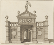 227-1 De Middelburgsche Poort te Vlissingen, met de decoratien. De Middelburgse poort te Vlissingen, met versieringen, ...