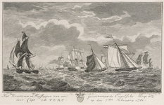 237b Het Verooveren en Wegsleepen van een geconvooieerde Engelsche Sloep door Capt. Le Turc op den 7den February 1782. ...