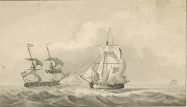 240 Het nemen van een Engelse pakketboot op zee door de Zierikzeese kaper de Goede Verwachting met kapitein J.W. Sextroh