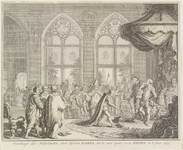 26 Overdragt der Nederlanden, door Keizer Karel den V, aan zijnen zoon, Filips, in 't jaar 1555. De overdracht van de ...
