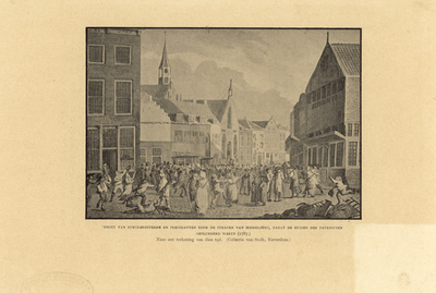 273 Tocht van Burgemeesteren en Predikanten door de straten van Middelburg, nadat de huizen der Patriotten geplunderd ...