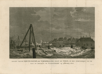291-1 Gezigt van de Nieuwe Haven, de Wijnbergsche kaai en werf in het overvloeijen van de sas of zeesluis te Vlissingen ...
