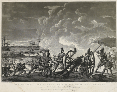 295 Landing van de Engelse troepen op het eiland Walcheren en aanval op het fort Den Haak