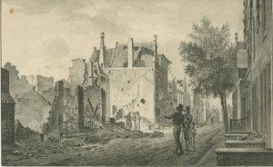 301a Gezicht in de Walstraat te Vlissingen, na het bombardement door de Engelsen