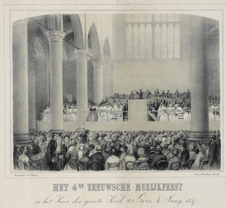 315 Het 4e Zeeuwsche muzijkfeest in het Koor der groote Kerk te Goes. Het vierde muziekfeest in het koor van de Grote ...