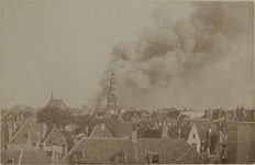 397-4 De Sint Jacobskerk te Vlissingen na de brand, het middengewelf en onderkant van de toren
