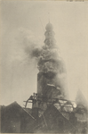 396-8 De toren van de Grote- of Sint Jacobskerk te Vlissingen tijdens de brand