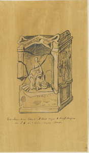 436-10 Een Romeinse altaarsteen, opgedragen aan de godin Nehalennia, bij de opneming van de helmpoting gevonden op het ...