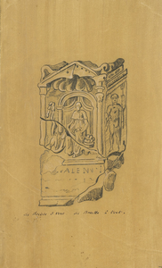 436-7 Een Romeinse altaarsteen, opgedragen aan de godin Nehalennia, bij de opneming van de helmpoting gevonden op het ...