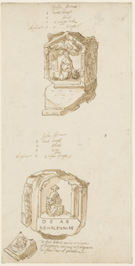 437-7 Twee Romeinse altaarstenen, opgedragen aan de godin Nehalennia, op 5 januari 1647 gevonden op het strand van ...