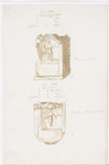 438-1 Vier Romeinse altaar- en votiefstenen, met afgebroken stukken, opgedragen aan de godin Nehalennia, gevonden op ...