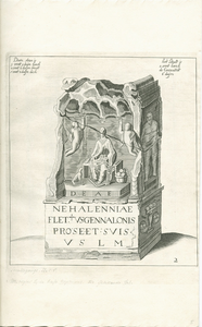 439-5 Het altaar voor de godin Nehalennia, met vermelding van de grootte van het altaar