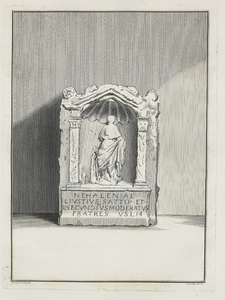 442-23 Afbeeldingen van de, op den 5 Januarij 1647 en later, bij Domburg ontdekte gedenksteenen, tusschen de jaren 1737 ...