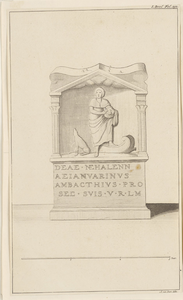 448-1 Een altaarsteen opgedragen aan de godin Nehalennia, op 5 januari 1647 gevonden op het strand van Domburg