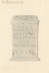 449-2 Nehallennia-votiefsteen, gevonden op het strand van Domburg in 1647, in het Museum van Oudheden te Leiden (legaat ...