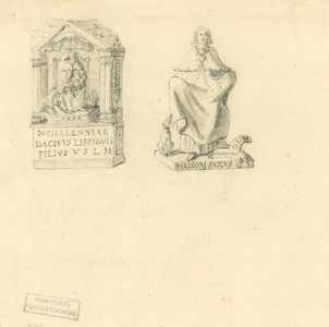 452 Twee Nehalennia-altaarstenen, gevonden te Ilpendam in 1784