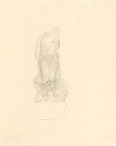462 Schets van het beeld van de Victorie, gevonden op het strand te Domburg in 1647