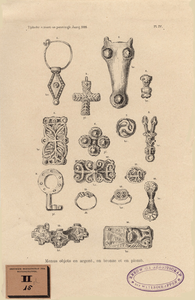 473d Menus objets en argent, en bronze et en plomb. Sieraden, sleutels en andere voorwerpen van zilver, brons en lood, ...