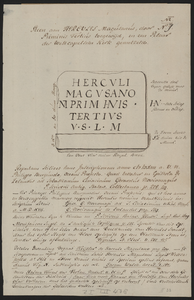 478 Steen van Hercules Magusanus .... De wijsteen van Hercules Magusanus, toegewijd door N.J. Priminis Tertius, in 1541 ...