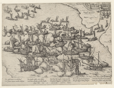 48 Slag voor Reimerswaal tussen de Spaanse vloot en de Geuzenvloot, 5 x 2 versregels (Duits)