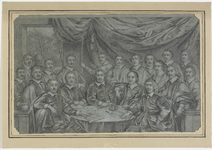 508 Schuttersstuk met de portretten van de officieren van de Confrerie van Sint Sebastiaan (handboogschutterij) te Middelburg
