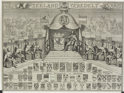572 Zeelant veredelt. De wapens van Gecommitteerde Raden van Zeeland, ter Admiraliteit en Rekenkamer en de raadsheren ...