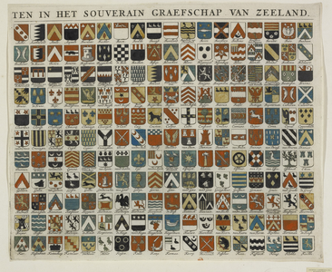 575-1 Wapenen der edele en aensienelijke geslachten in het souverain graefschap van Zeeland. De wapens van de edele en ...