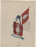 599 Vlissinga Zeelandorum. Het wapen en de vlag van de stad Vlissingen. Titelblad van de historisch-topografische atlas ...
