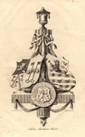634 De wapens van de steden Axel en Terneuzen en het zegel van de Nederlandse Hervormde kerk te Axel, met linten op een ...