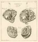 689 Florentius IV. Com. Holl. Sigilla. 3 zegels (1 contra-zegel) van Floris IV, graaf van Holland en Zeeland, met ...