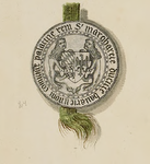 699-2 Het zegel (aan groene zijde) van Margaretha van Beieren, gravin van Holland