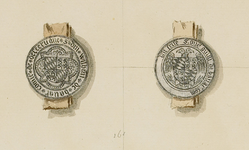 699-5 Twee zegels van Willem V, graaf van Holland, Oostervant en Beieren