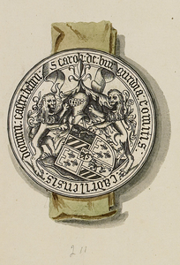 707-3 Het klein zegel van Karel de Stoute, hertog van Bourgondië, graaf van Holland