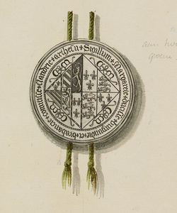 707-6 Het zegel van Margaretha van York, echtgenote van Karel de Stoute