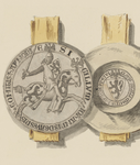 721-3 Het zegel en contrazegel van Jan II van Avesnes, graaf van Henegouwen, heer van Tholen (circa 1800)
