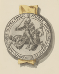 721-5 Het zegel van Jan van Henegouwen, heer van Beaumont, heer van Tholen (circa 1800)