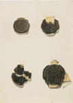 736 De oudste drie zegels en een contrazegel van de stad Middelburg (circa 1800)