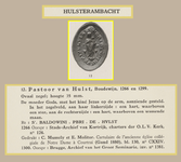 751-12 Afbeelding van het zegel van een pastoor van Hulst, Boudewijn, met toegevoegd de beschrijving door H. Obreen: ...