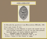 751-18 Afbeelding van het zegel van een pastoor van Beoostenblij, Hendrik, met toegevoegd de beschrijving door H. ...