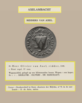 751-20a Afbeelding van het zegel van een ridder Olivier van Axel, met toegevoegd de beschrijving door H. Obreen: ...