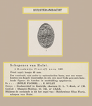 751-3 Afbeelding van het zegel van Boudewijn Floriszoon, schepen van Hulst, met toegevoegd de beschrijving door H. ...