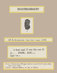 751-8 Afbeelding van het zegel van een schepen van Hulst, met toegevoegd de beschrijving door H. Obreen: ...