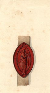 767 Het zegel van het minderbroedersklooster te Zierikzee onder een vidimus, afgegeven door de gardiaan (circa 1850)